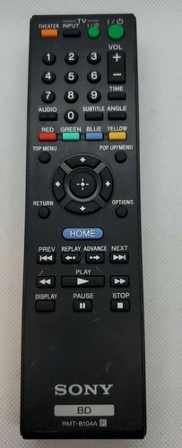 Genuine Sony RMT-B104A Remote Control for Sony Blu-Ray DVD Player