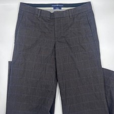 Gap Womens Dress Pants Size 8 Gray Polyester Plaid Stretch Career Relaxed Fit