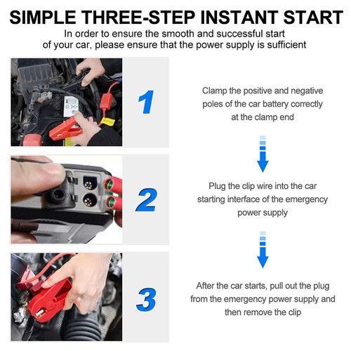 12V 800A Car Jump Starter Booster Battery Charger Emergency Power Bank 26800mAh - Picture 5 of 13
