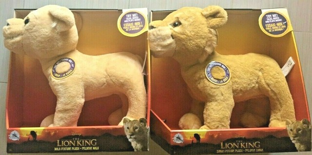 set of 2 disney the lion king simba  nala plush talking new 3