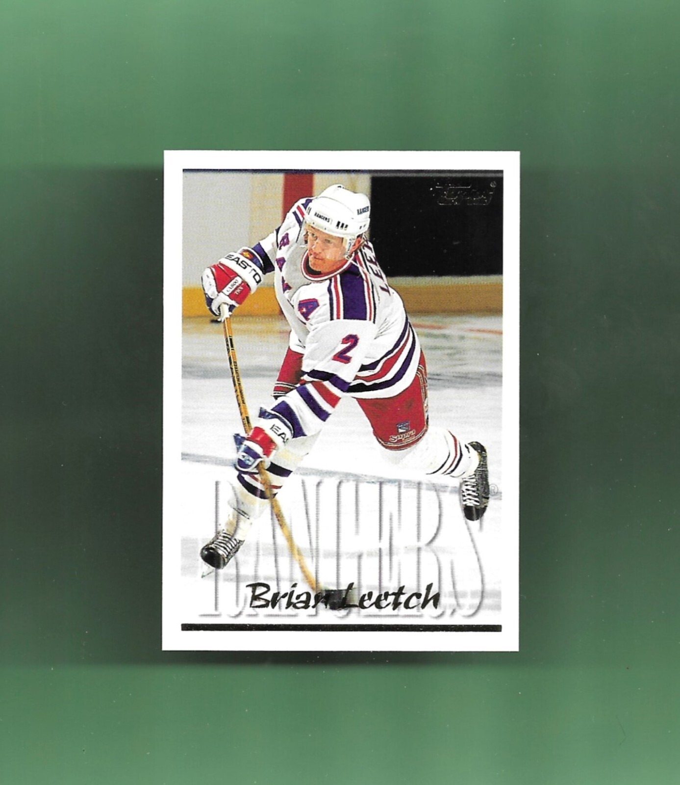 1995-96 Topps Card # 75 BRIAN LEETCH NEW YORK RANGERS SHARP!