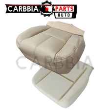 Driver Bottom Leather Seat Cover And Foam Cushion Fits 07-14 Chevy Sierra 2500HD