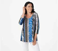 Attitudes by Renee Regular Como Jersey Ballerina Neck Swing Top, X-Small A383321