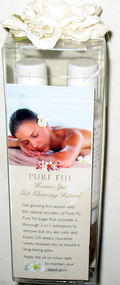 ЧИСТЫЙ FIJI HOME SPA ПОЛУЧИТЬ СВЕТЯЩИЙСЯ РИТУАЛЬНЫЙ СКРАБ, МАСЛО, ЛОСЬОН, МАСЛО - 4 ПРОДУКТА - Изображение 2 из 4