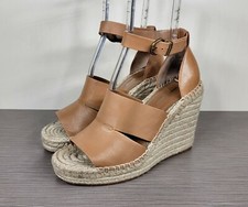 Treasure  Bond Sannibel Platform Wedge Sandal, Tan Leather, Womens Size 10 M