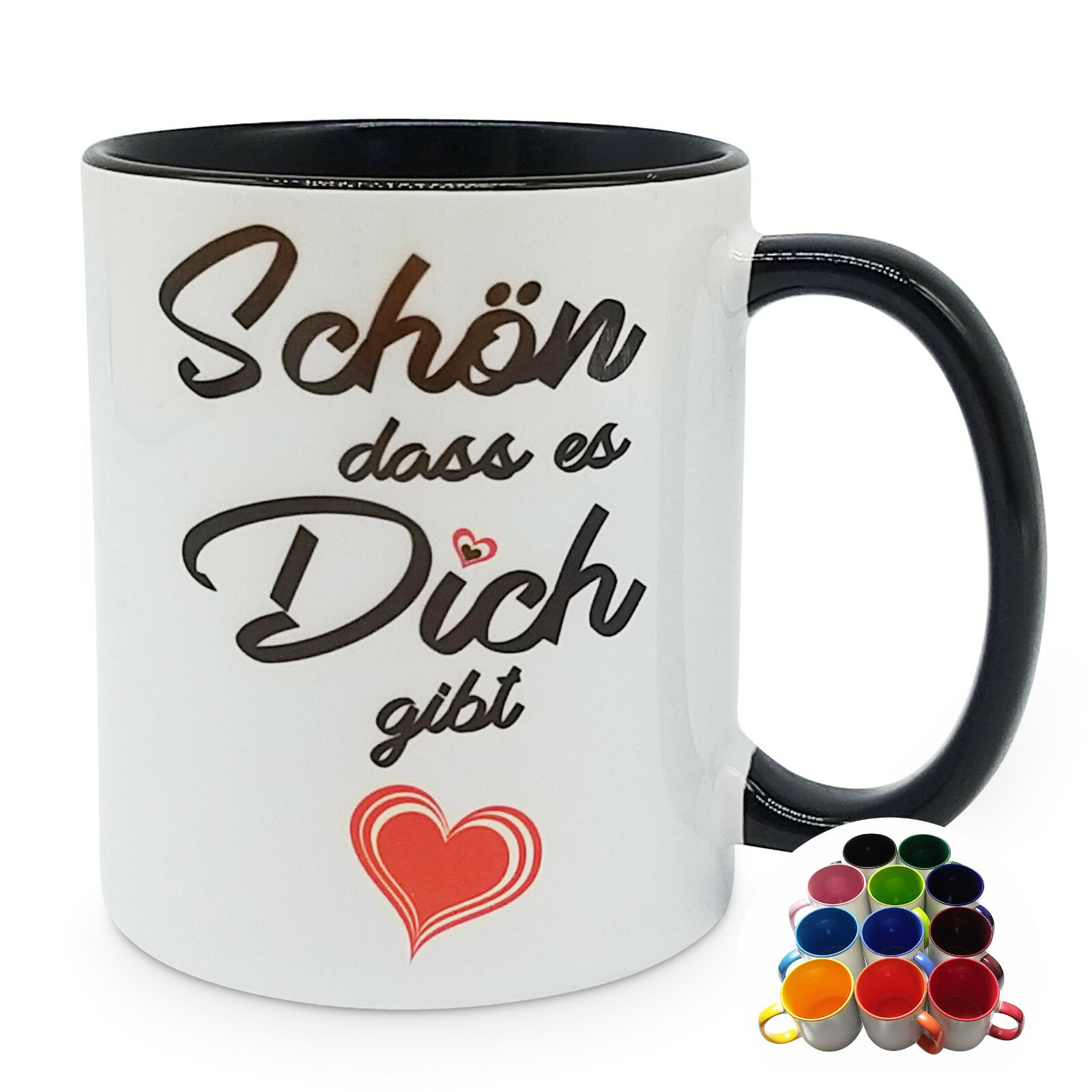 Tasse Schön, dass es Dich gibt Kaffeetasse Geschenk Valentinstag Becher Liebe