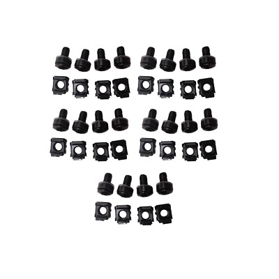 20-pk M6 Rack Screws Rack Mount Cage Nuts & Screws w/Washers