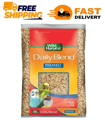 WILD HARVEST Daily Blend Nutrition Diet Bird Food for Parakeet, Canary and Finch 10 Pounds