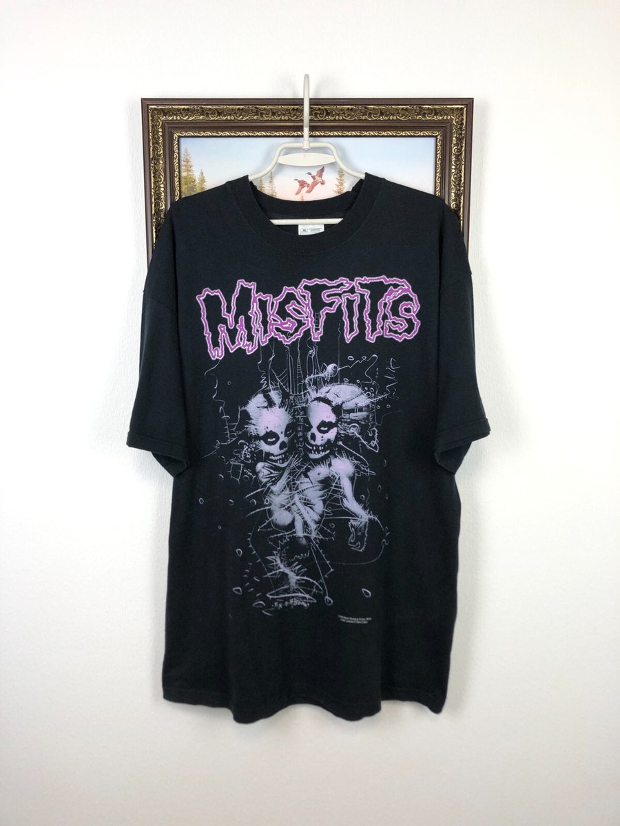 Vintage 90's Misfits Violent World Band Tee Shirt Danzig Evil Live