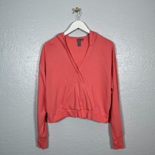 Sweaty Betty Women 4-6 Pink Orange After Class Relaxed Pullover Hoodie V Neck