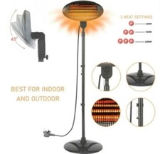 2KW Freestanding Electric Garden Outdoor Indoor Portable Patio Heater 3 Heat Set