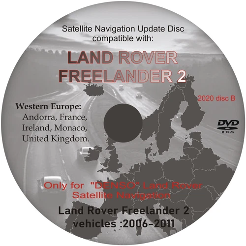 Freelander 2 map update DVD disc 2020 (Denso type) UK, Ireland, France