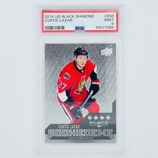 Curtis Lazar PSA 9 RC 2014-15 Upper Deck Black Diamond #250 Rookie Gems Quad