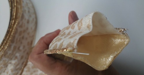 Metallic Ribbon Leopard Print Gold Toned Wired Spool Christmas Wide Vtg Taiwan - Picture 8 of 10