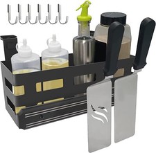 Cesta con portaherramientas magnético para herramientas de barbacoa, para plancha Blackstone de 28"/36"