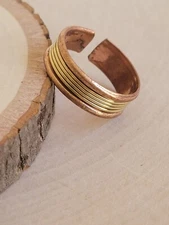 Copper Tibetan Adjustable Ring Arthritis Therapy Copper Large Cuff Ring Brass