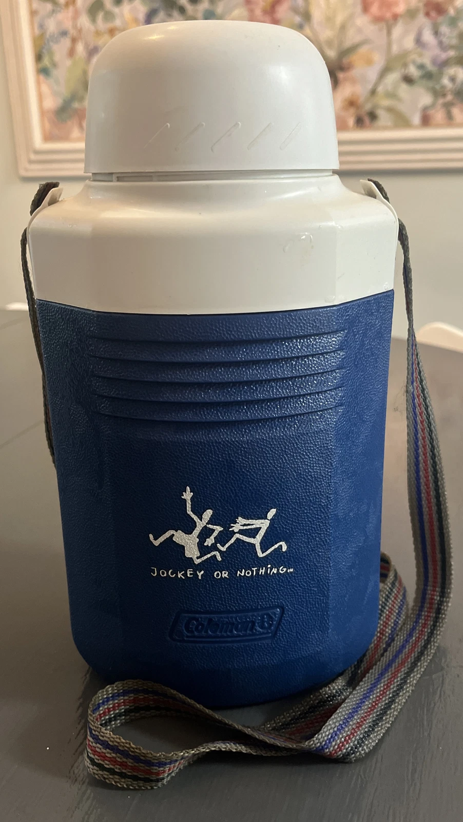 NEW COLEMAN JOCKEY or NOTHING LRG Canteen Beverage Cooler Built In Straw & Strap