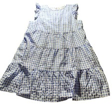kirundo dress blue white xl blue white check picnic garden tiered flutter tank