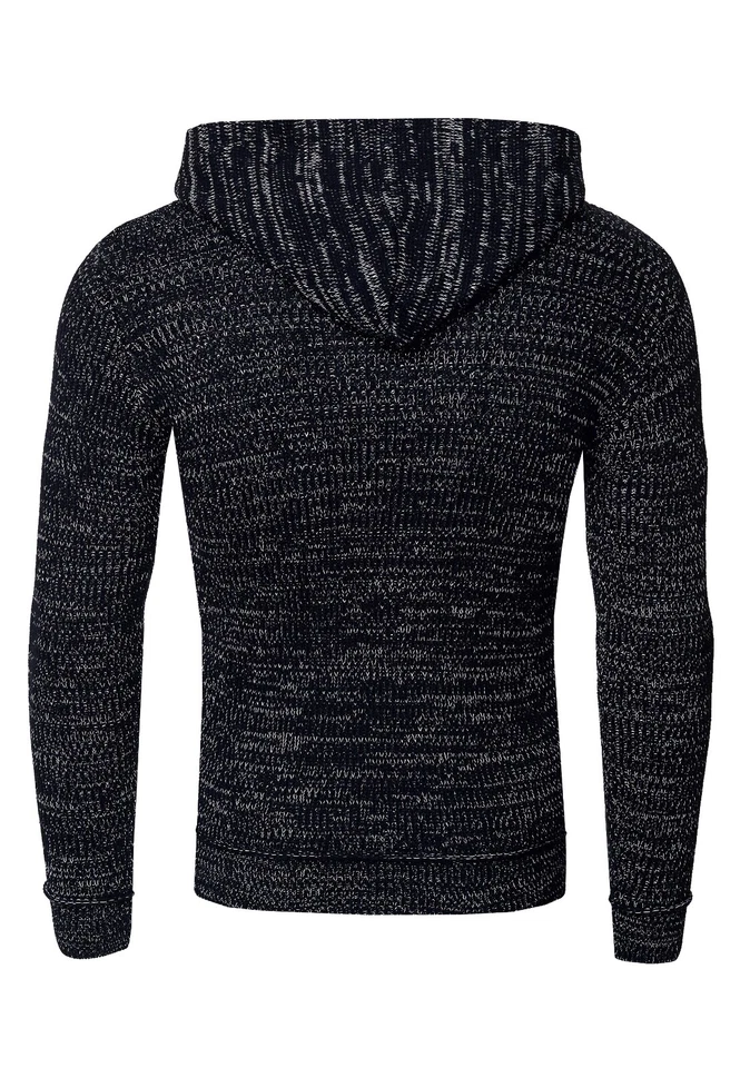 Rusty Neal Herren Strickpullover Kapuzensweatshirt Navy - Bild 2 von 4