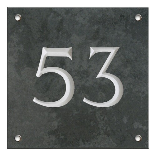 Large Engraved Black Slate house number sign - 1 to 99 available (200 x 200 mm) - Picture 56 of 102