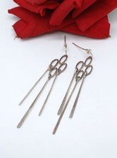 Sterling Silber RLM Stuido baumelnde Ohrringe 7,2 g Katze RETTUNG