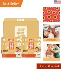 Advanced Leak Protection Diapers for Infants - 100 Count, Size 3, Flower Design