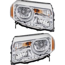 Driver and Passenger Side Headlights For Honda Pilot 2012-2015 Halogen w/ Bulb/s
