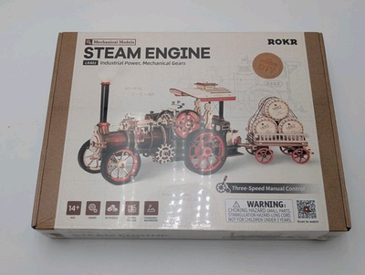 #ad ROKR 3D Puzzle for Adult Kid Steam Engine Tractor Electric Vintage Car Model Kit $44.95