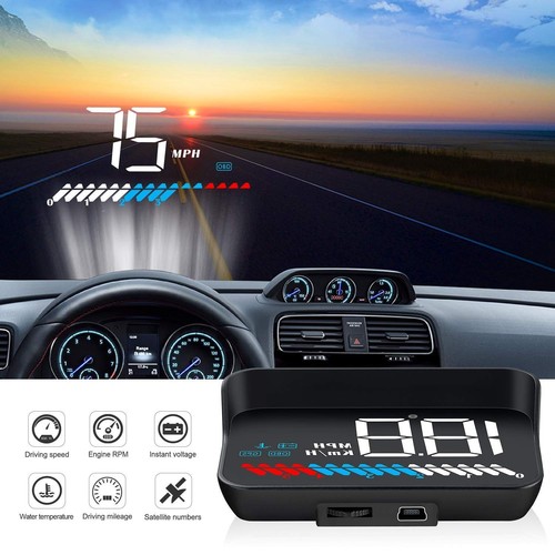 Head Up Display Auto Universale Doppio Sistema 3,5 Pollici HUD, Tachimetro OBD2 GP... - Foto 2 di 6