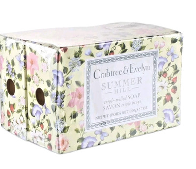Crabtree & Evelyn Sommer Hill Triple Gefräst Seife Duo Pack 2x 200g Groß Riegel