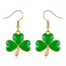 St Patricks Day Earrings for Women,Shamrock Clover Green Earrings Saint Patri...