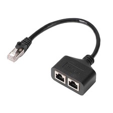 RJ45 Ethernet Splitter Cable 1 Male to 2 Female LAN Adapter