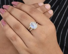 925 Sterling Silver Moonstone Ring Handmade Jewelry Women Ring All Size SR726