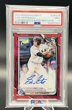 Sam Antonacci 2024 Bowman Draft Chrome Auto Red Lava Refractor 1st #/5 PSA 9!