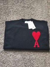 Pull Ami Paris – Logo brodé rouge – Neuf, Taille M – Livraison suivie