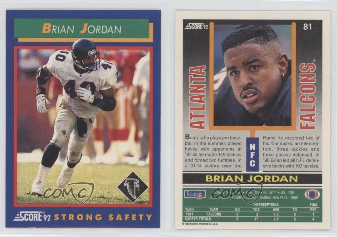 1992 Score Brian Jordan #81 0t3 thumbnail 3