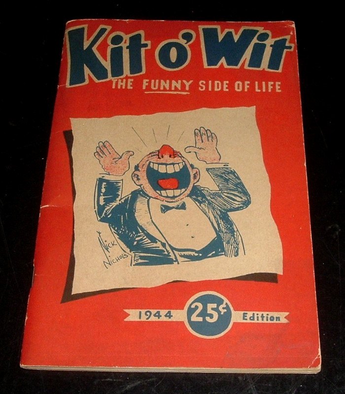 LQQK vintage 1944 illust. paperback, KIT O' WIT cartoons, jokes, humor
