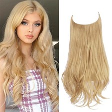 Synthetic Curly Hair Extensions with Invisible Fish Wire for All Head Sizes