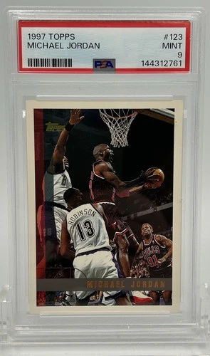 1997 Michael Jordan Topps Basketball Card #123 Graded PSA 9