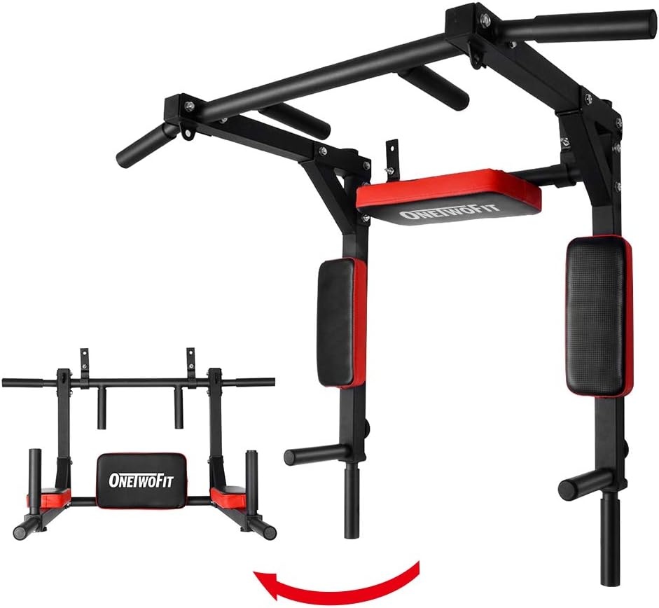 Multifunctional Wall Mounted Pull up Bar/Chin up Bar, Dip Station For