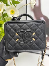 Chanel Camera Bag Handbag w/chain Black Caviar Leather Gold HW [Duties Paid]