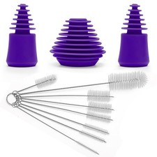 COITEK Silicone Cleaning Plugs, 3PCS Stoppers, with Purple 