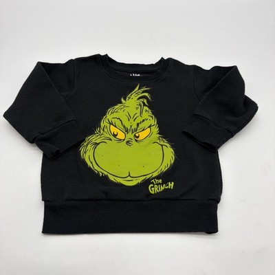 The Grinch DR Seuss Sweater Unisex Kids Size 2T Black Graphic Print Logo.#45833
