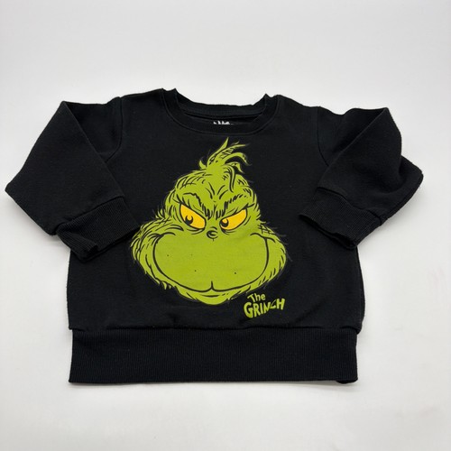 The Grinch DR Seuss Sweater Unisex Kids Size 2T Black Graphic Print Logo.#45833
