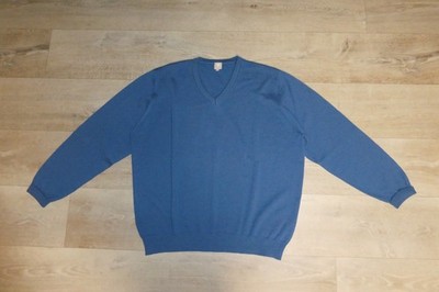 MÄRZ leichter Herren Pullover Reine Schurwolle Blau Gr.56 **w.NEU**