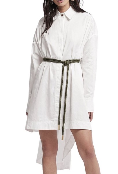 AJE - Tranquility Shirt Dress Size Small Oversized White Long Sleeve - Sample