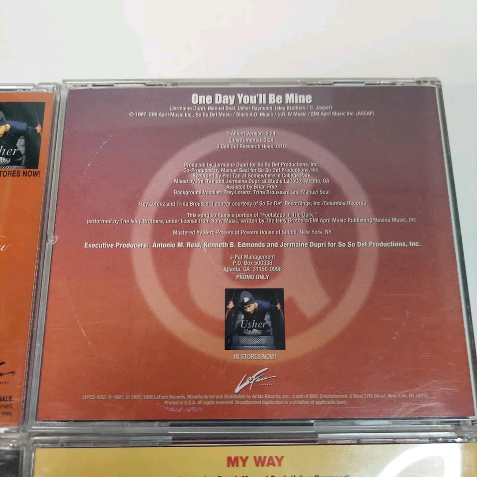 Usher CD Lot Of 4 - Promos/ Singles- My Way, One Day Youll Be Mine, Nice & Slow Foto 4 de 4