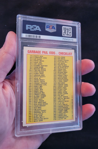 1985 TOPPS GARBAGE PAIL KIDS JAY DECAY STICKERS-CHECKLIST #5B GRADO PSA 5 - Foto 2 di 2