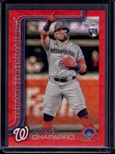 ANDRES CHAPARRO 2025 Topps Chrome #187 Red Wave Refractor Rookie RC #1/5