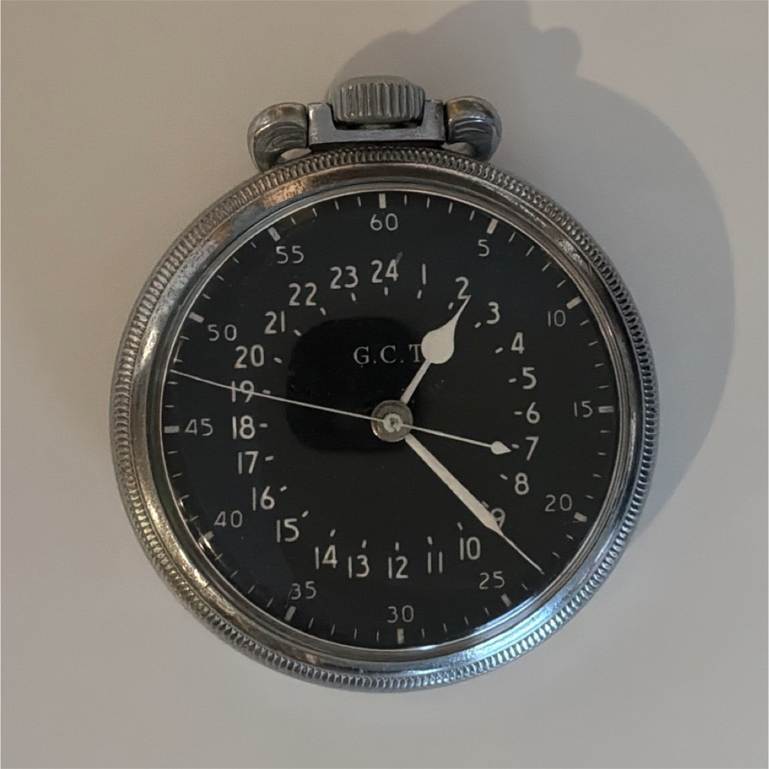 Hamilton 4992B G.C.T. Military Pocket Watch Black Dial Manual 22J 1940s